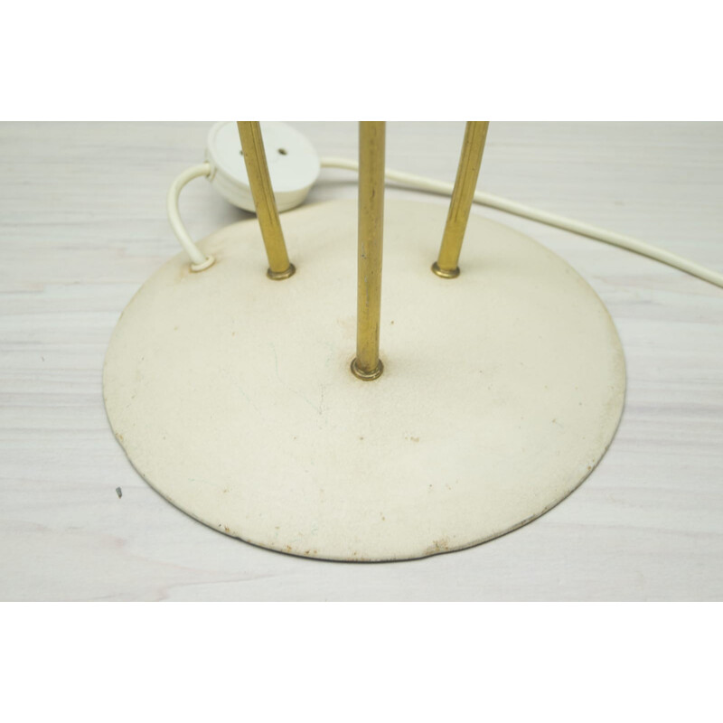 3-Arm Mid-Century Plissee Floor Lamp in Beige - 1960s