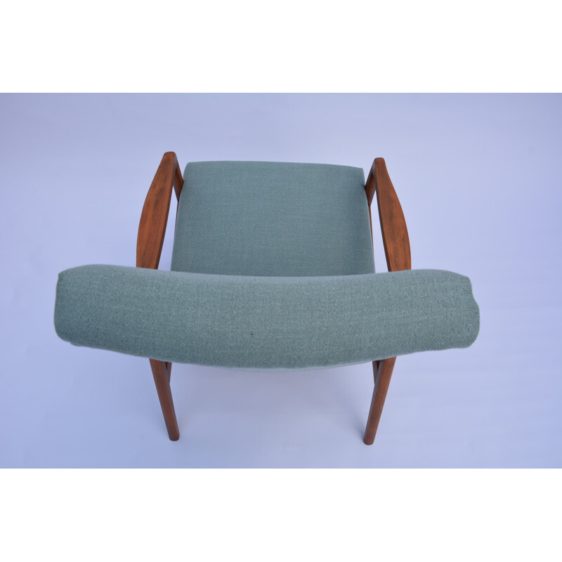 Mint green Czechoslovakian vintage armchair - 1960s