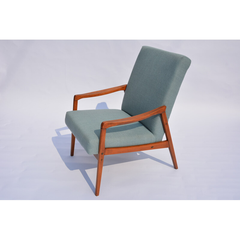 Mint green Czechoslovakian vintage armchair - 1960s