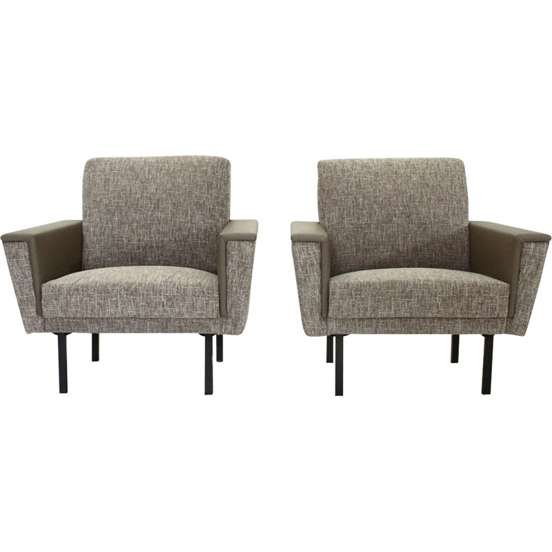 Pair of vintage grey armchairs - 1950s