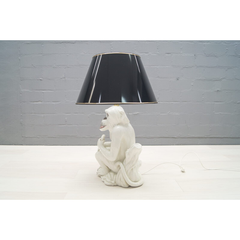 Vintage Italian ceramic monkey lamp, 1960