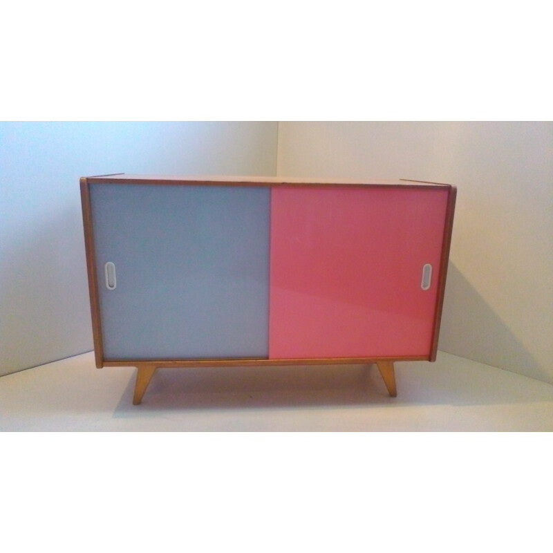 Vintage storage cabinet with sliding doors by Jiri Jiroutek for Interi Praha, 1960