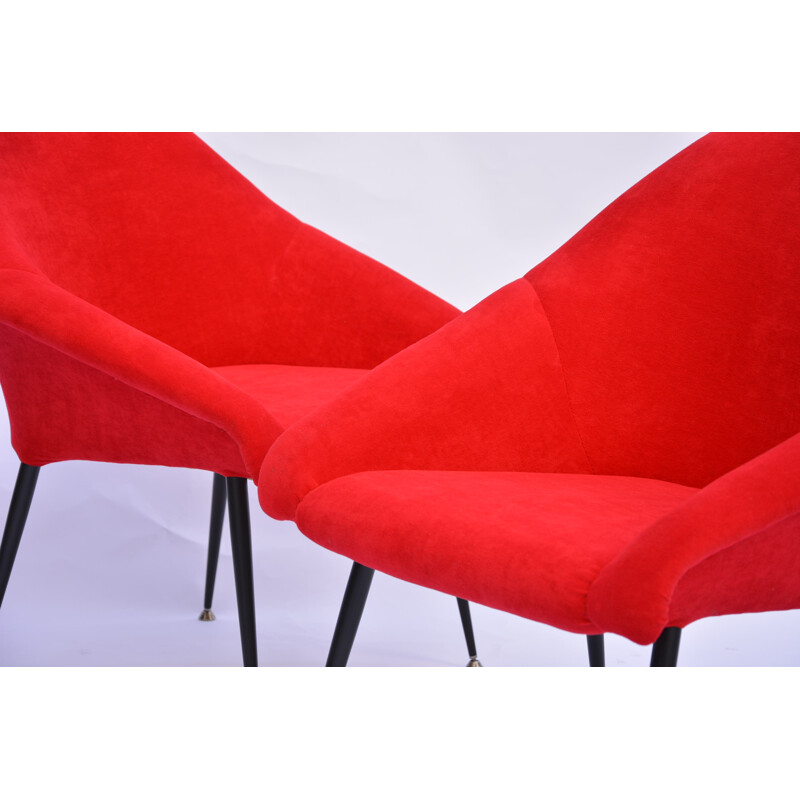 "Shell" armchair in red fabric - 1970