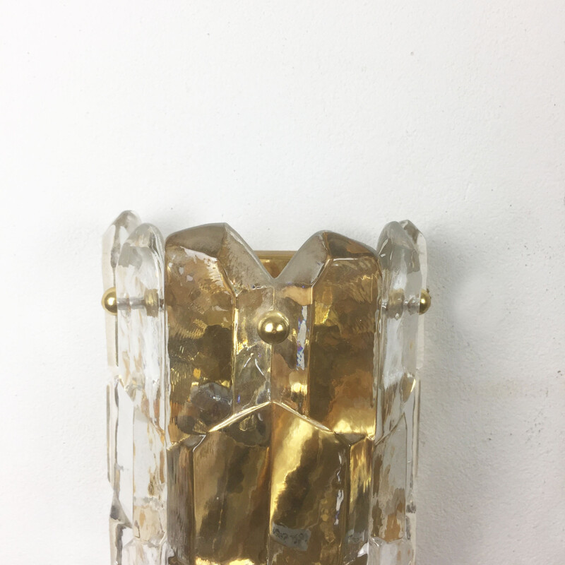 Vintage wall lamp in glass produced by Kalmar Lighting - 1970s