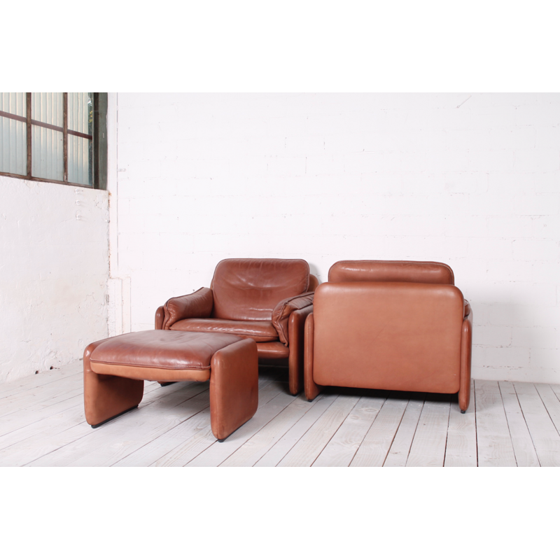 Paire de fauteuils et ottoman DS61 par de Sede -1970