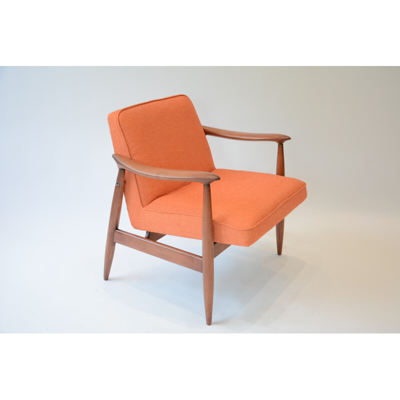 Polish Warsaw orange vintage armchair - 1960s