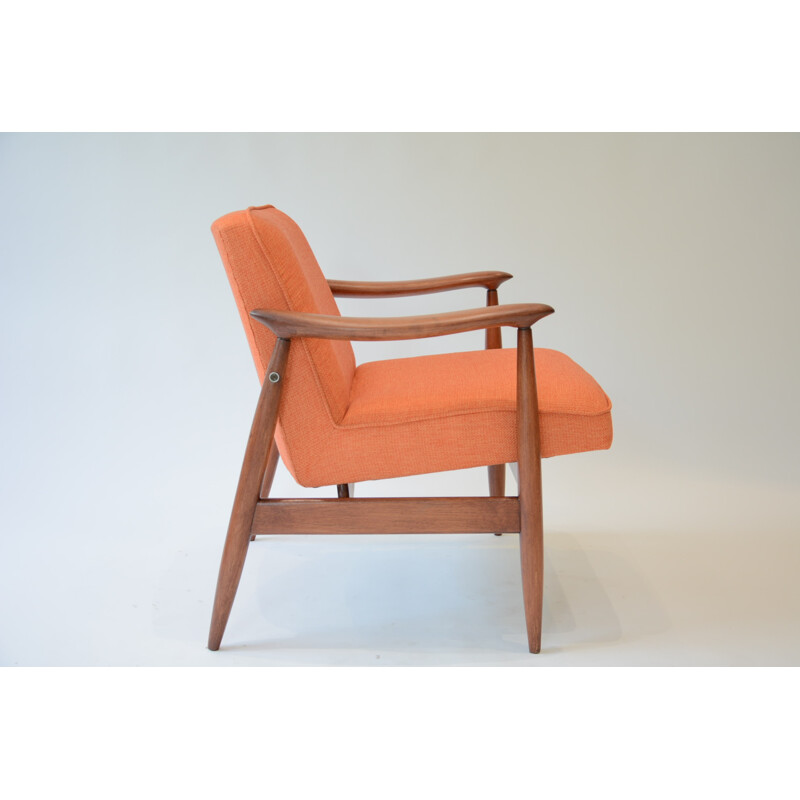 Polish Warsaw orange vintage armchair - 1960s