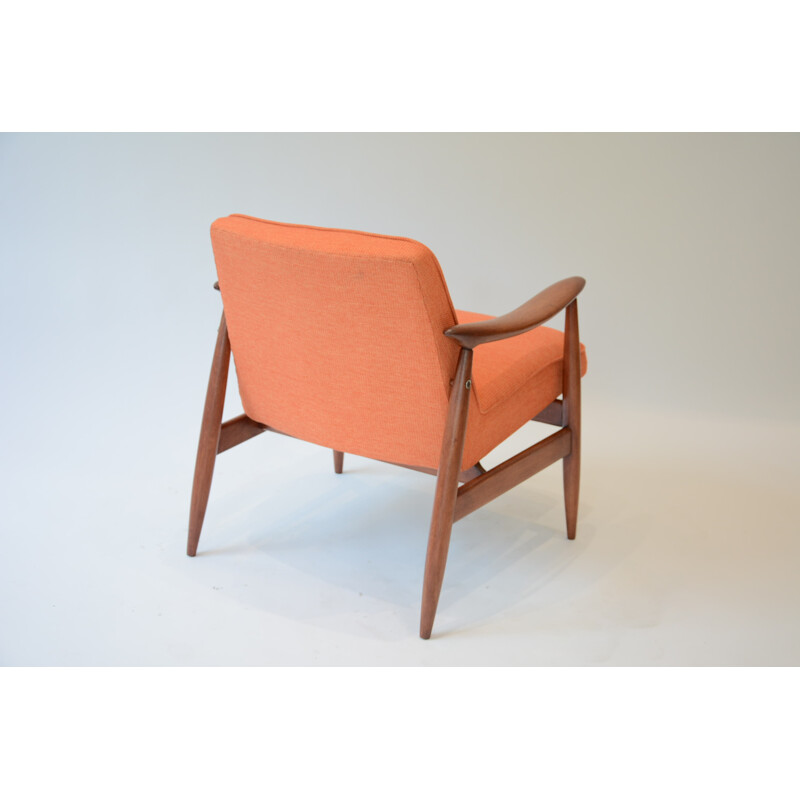 Polish Warsaw orange vintage armchair - 1960s