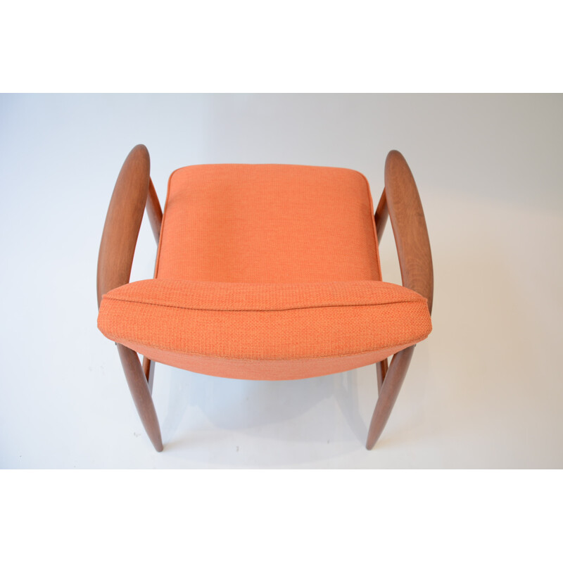 Polish Warsaw orange vintage armchair - 1960s