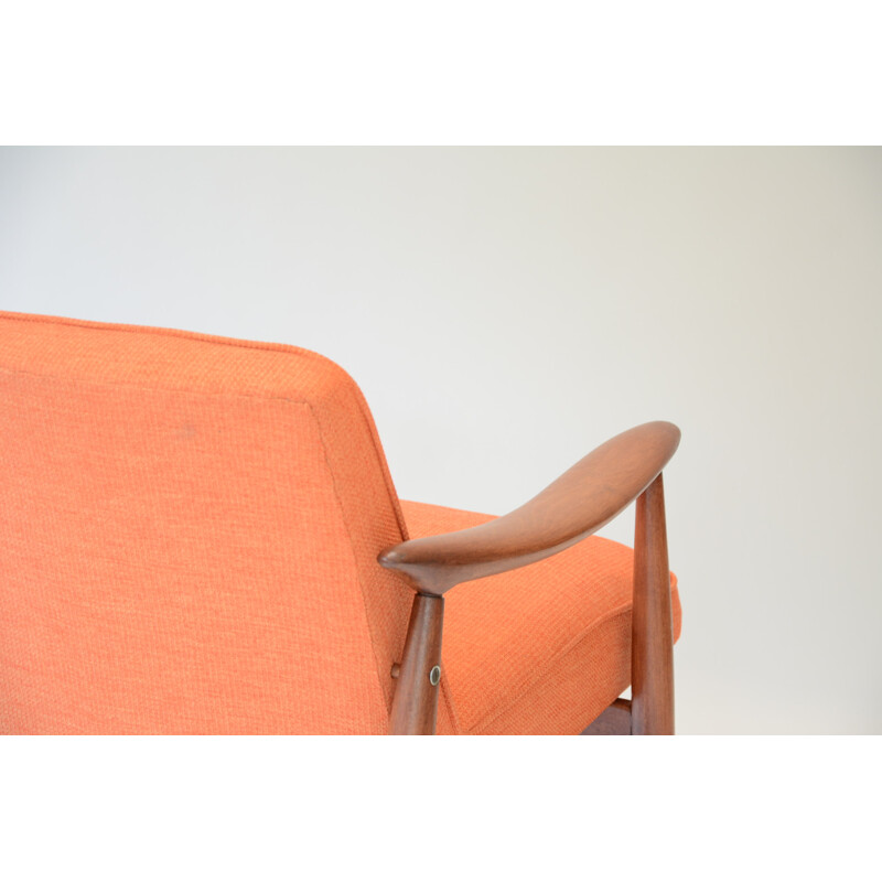 Polish Warsaw orange vintage armchair - 1960s