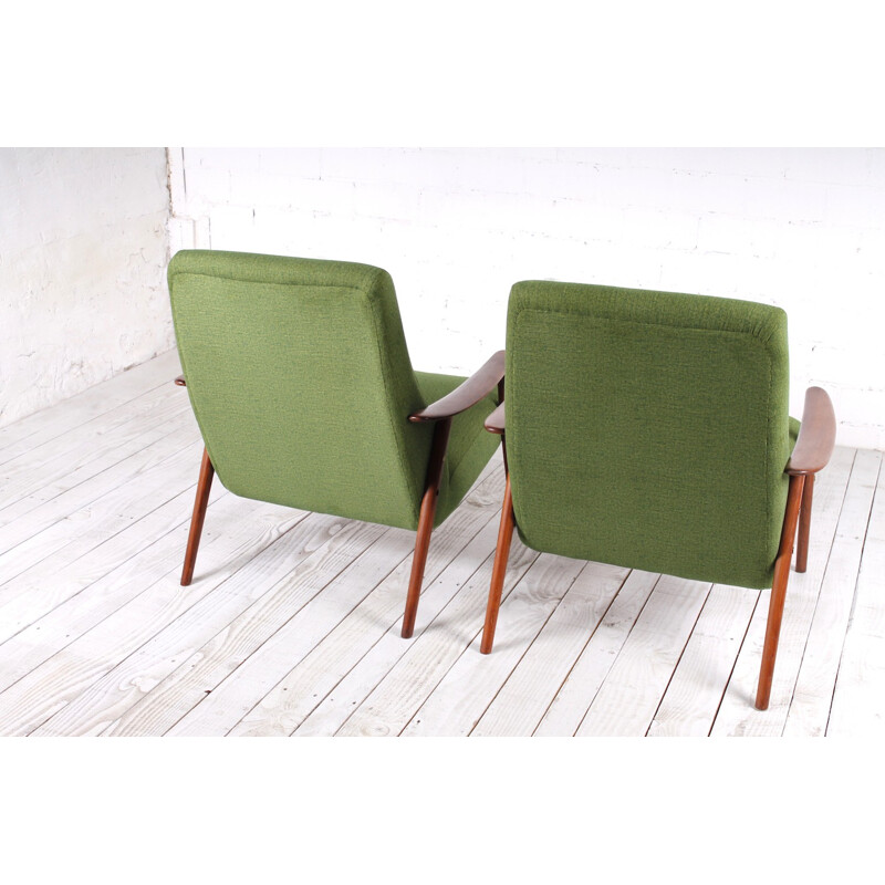 Paire de fauteuils verts suédois par DUX - 1950