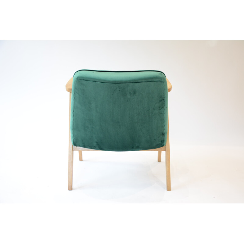 Small compas bottle green armchair by J.Cherowski - 1960s