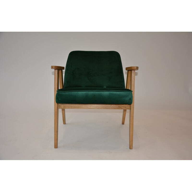 Small compas bottle green armchair by J.Cherowski - 1960s
