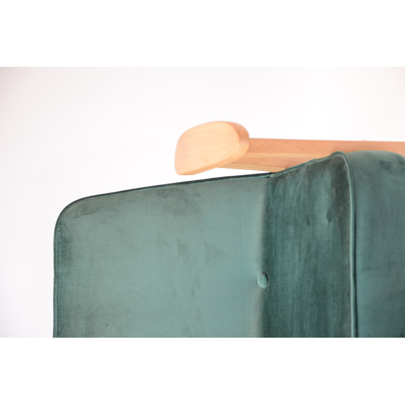 Small compas bottle green armchair by J.Cherowski - 1960s