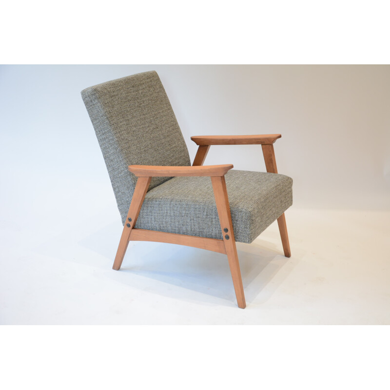 German beige grey vintage armchair - 1960s