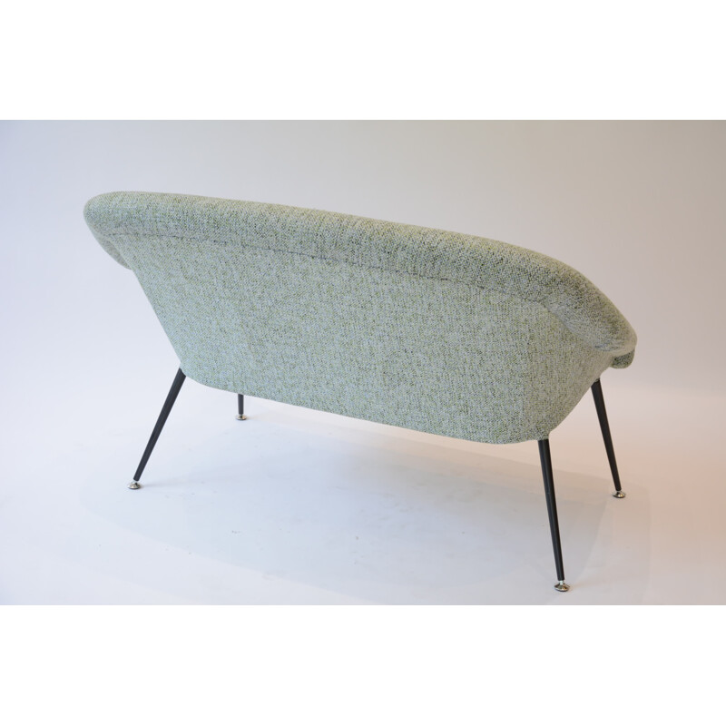 Vintage 2-seater bench in fabric - 1970s
