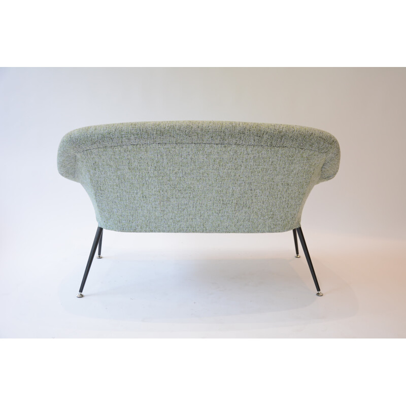 Vintage 2-seater bench in fabric - 1970s