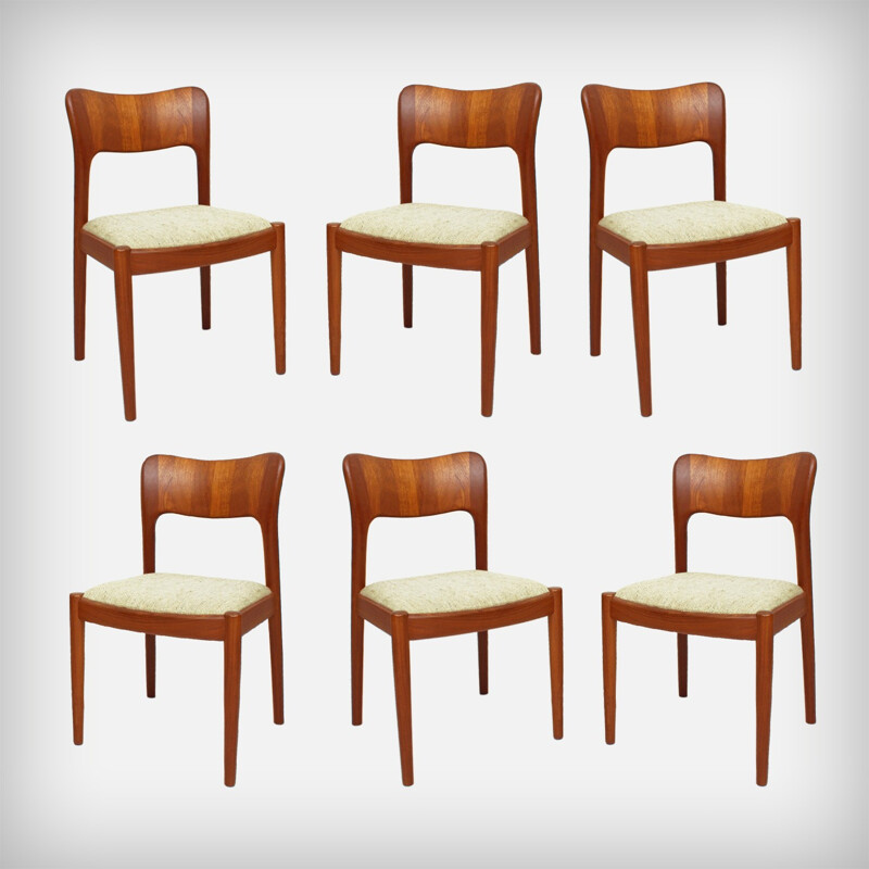 Set of 6 Teak Dining Chairs by John Mortensen for Koefoeds Hornslet - 1980s