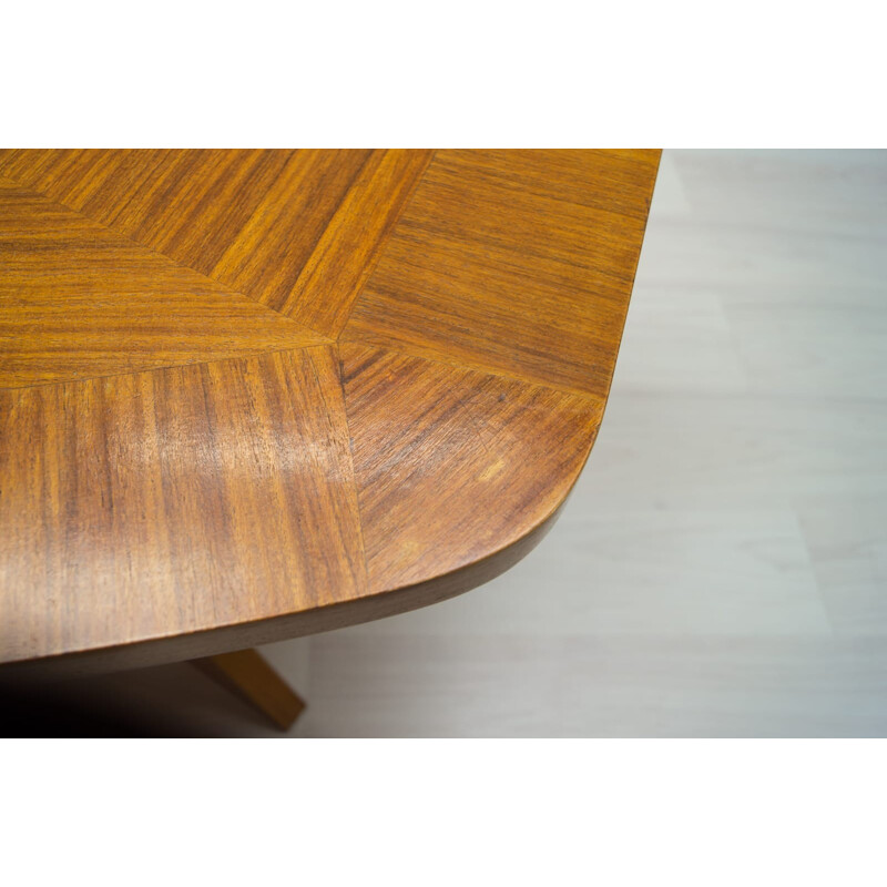 Mid-Century Veneered Coffee Table with Shelf - 1950s