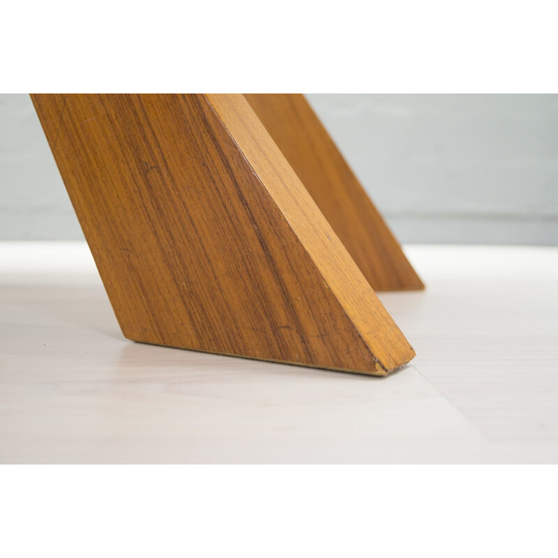 Mid-Century Veneered Coffee Table with Shelf - 1950s