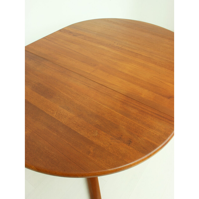 Danish Extendible Solid Teak Dining Table from Dyrlund - 1960s