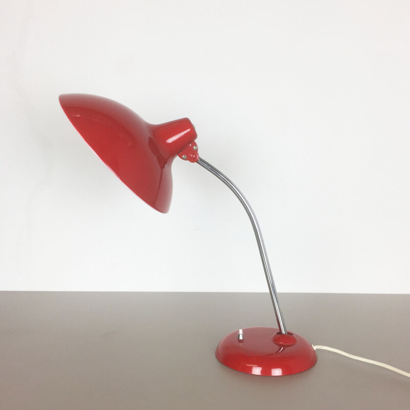 Red Kaiser Idell "6786" Bauhaus desk lamp by Christian Dell - 1960s