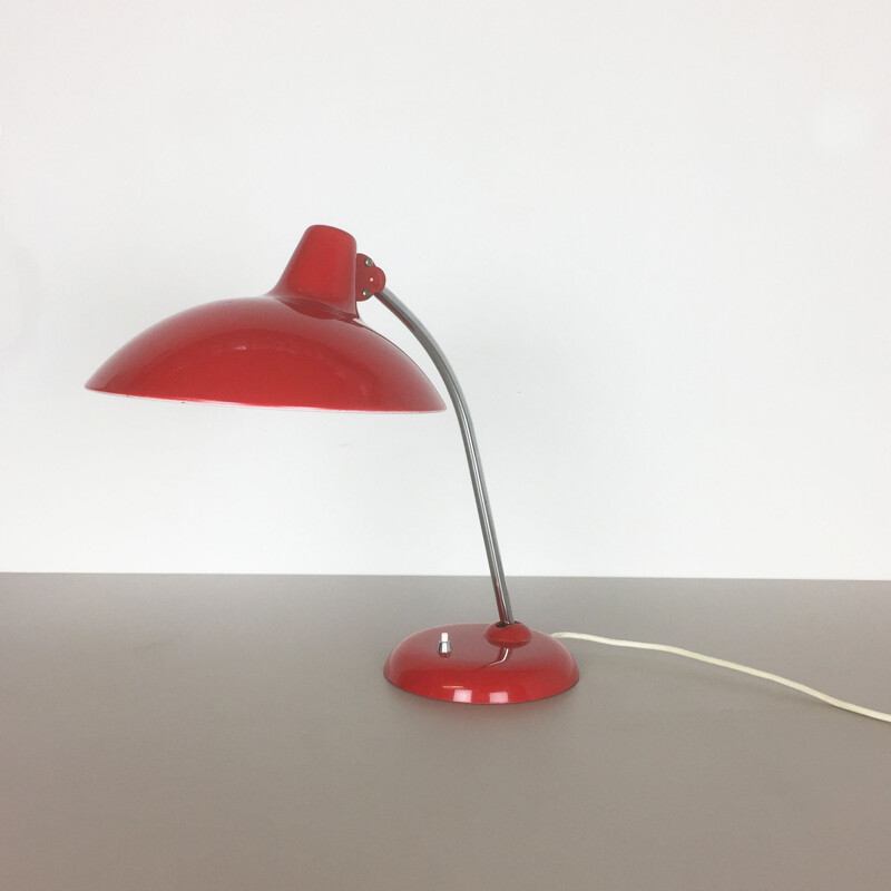 Red Kaiser Idell "6786" Bauhaus desk lamp by Christian Dell - 1960s