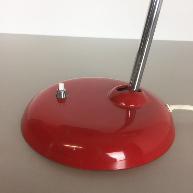 Red Kaiser Idell "6786" Bauhaus desk lamp by Christian Dell - 1960s