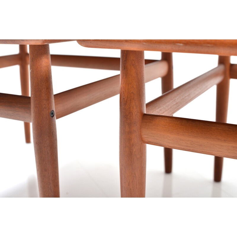 Pair of square coffee tables in teak by Grete Jalk for Glostrup  - 1960s