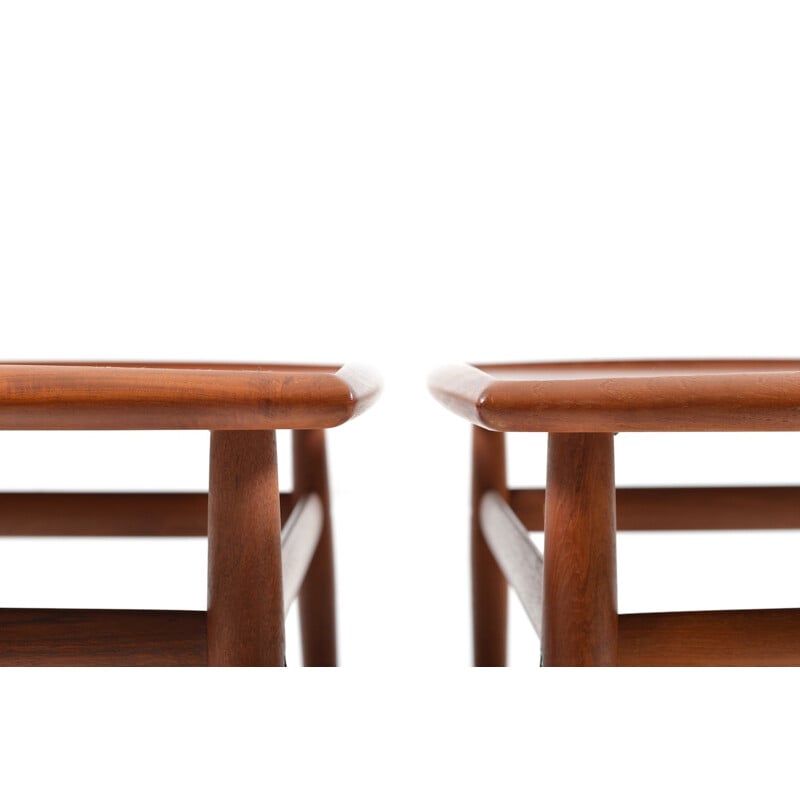 Pair of square coffee tables in teak by Grete Jalk for Glostrup  - 1960s
