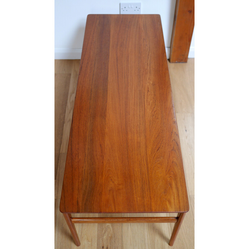 Solid teak coffee table by Arne Halvorsen for Rasmus Solberg - 1950s