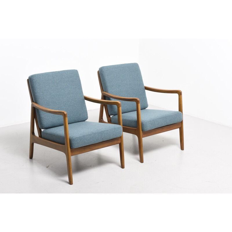 Pair of vintage armchairs by Ole Wanscher for France & Sons - 1950s