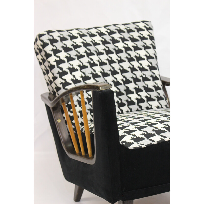 Vintage armchair in black and white  - 1950s