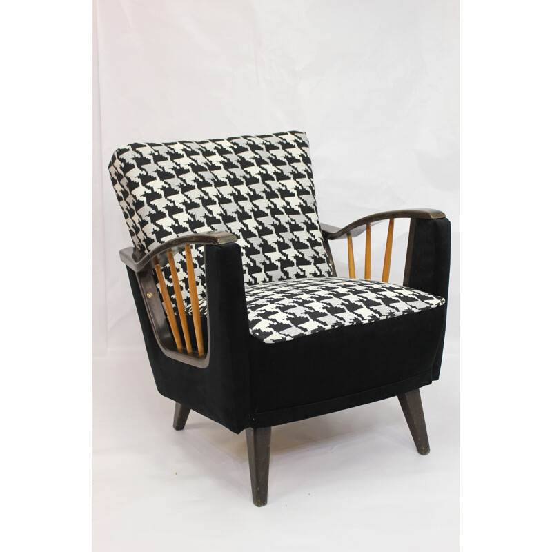 Vintage armchair in black and white  - 1950s