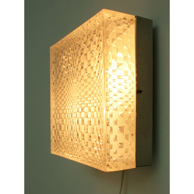 German Geometrical Glass Wall Lamp produced by Wila - 1960s