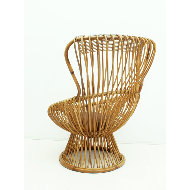 Vintage Wicker lounge chair 1950s