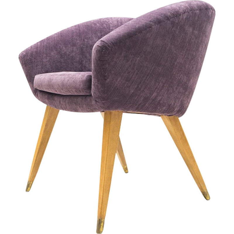 Mid-Century French Purple Cocktail armchair - 1950s