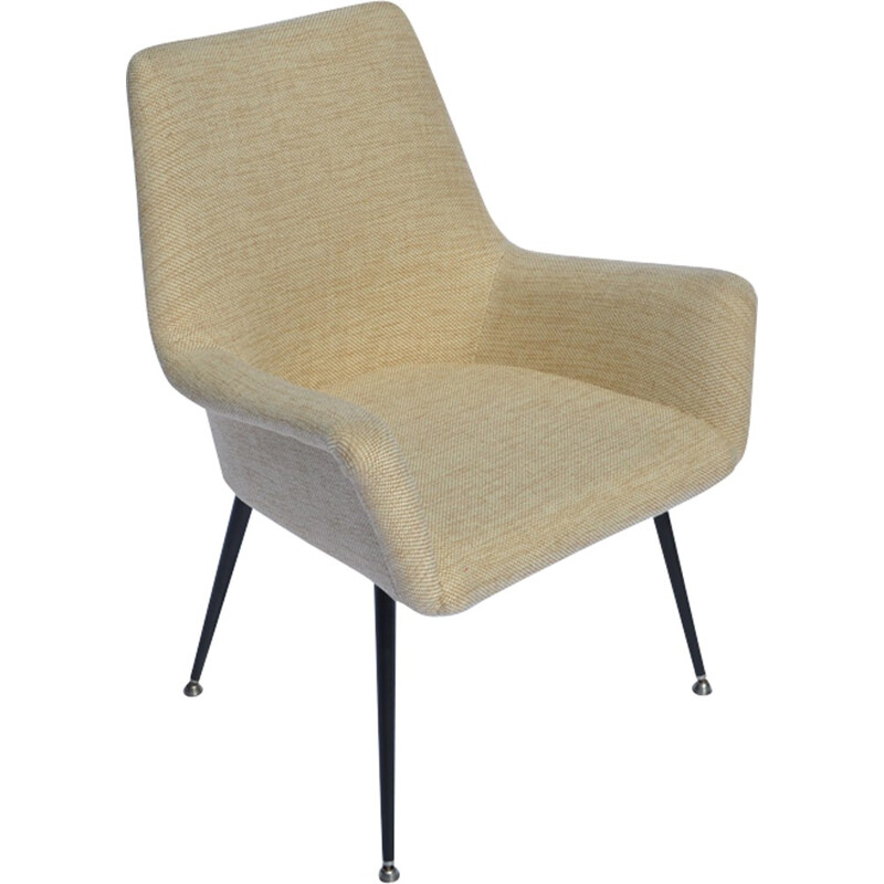 Square shell beige armchair - 19710s