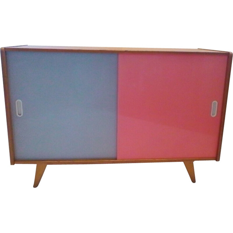 Vintage storage cabinet with sliding doors by Jiri Jiroutek for Interi Praha, 1960