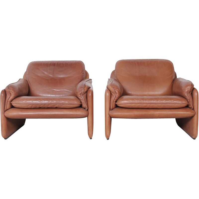 Paire de fauteuils et ottoman DS61 par de Sede -1970
