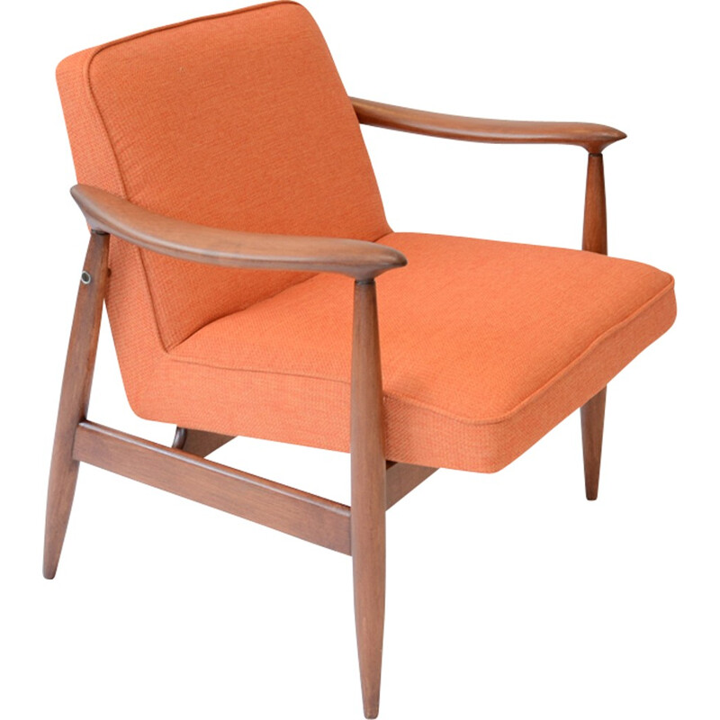 Polish Warsaw orange vintage armchair - 1960s