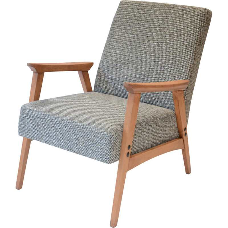 German beige grey vintage armchair - 1960s