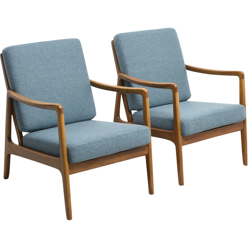 Pair of vintage armchairs by Ole Wanscher for France & Sons - 1950s