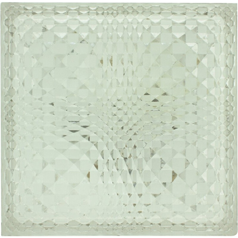 Applique géométrique vintage en verre par Wila, Allemagne 1960