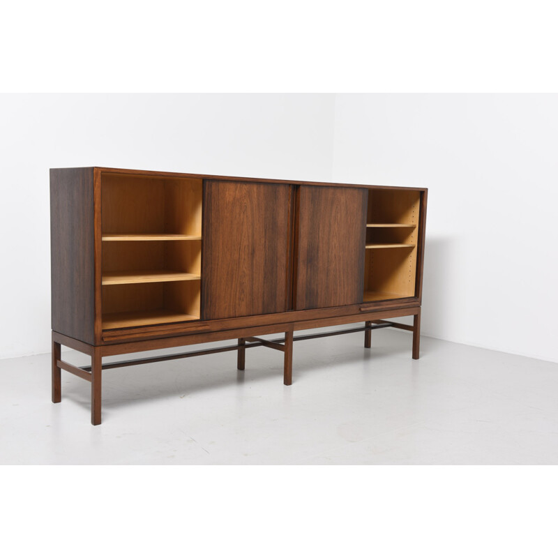 Rosewood highboard with 4 sliding doors by Kurt Ostervig for KP Mobler -  1950s