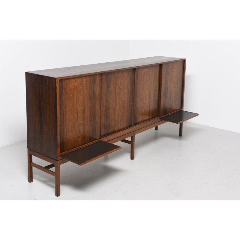 Rosewood highboard with 4 sliding doors by Kurt Ostervig for KP Mobler -  1950s