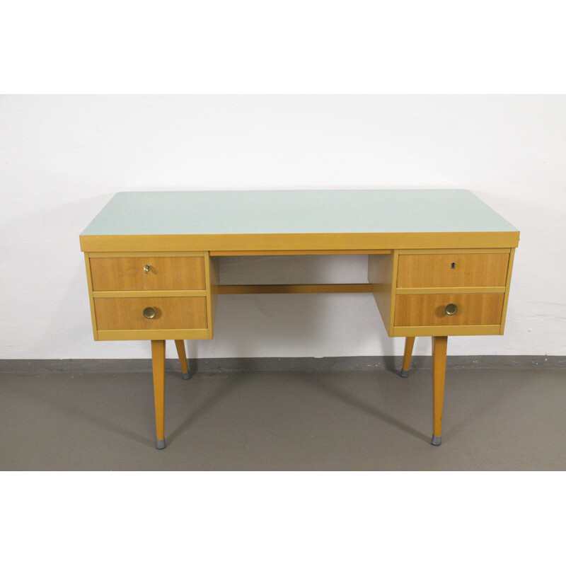 German vintage desk in wood and formica by EKA Werk - 1950s