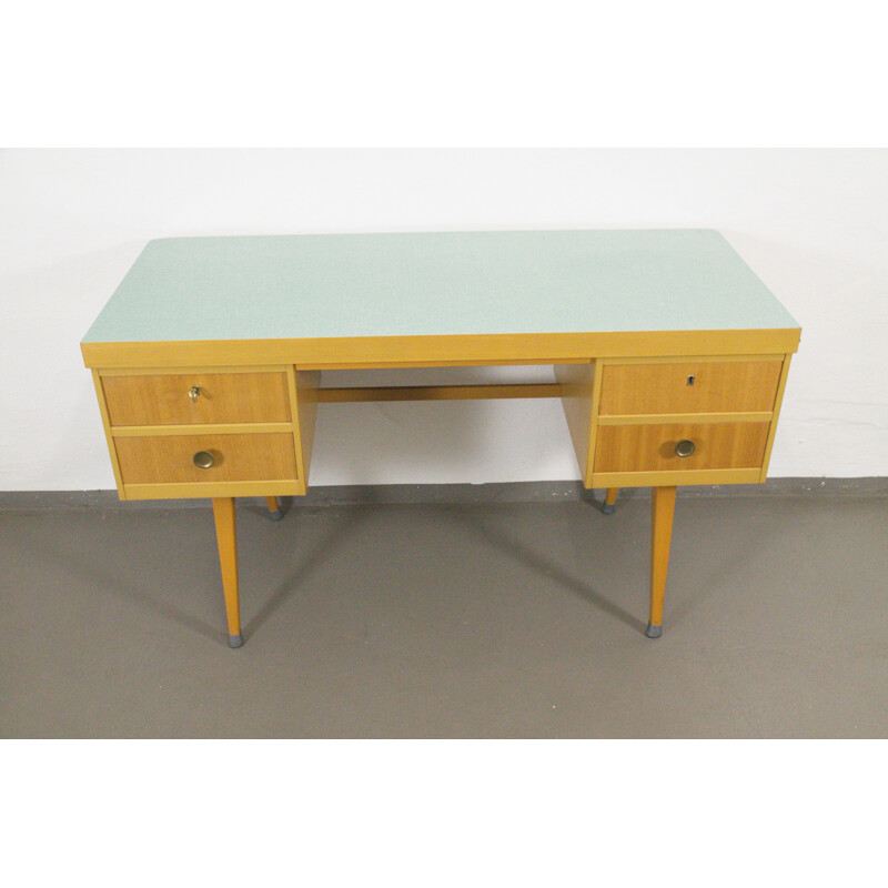 German vintage desk in wood and formica by EKA Werk - 1950s