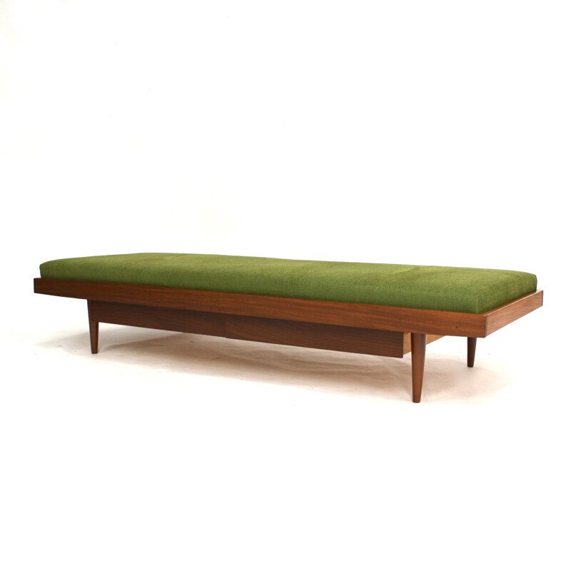 Teak Daybed with 2 drawers and new upholstery - 1950s