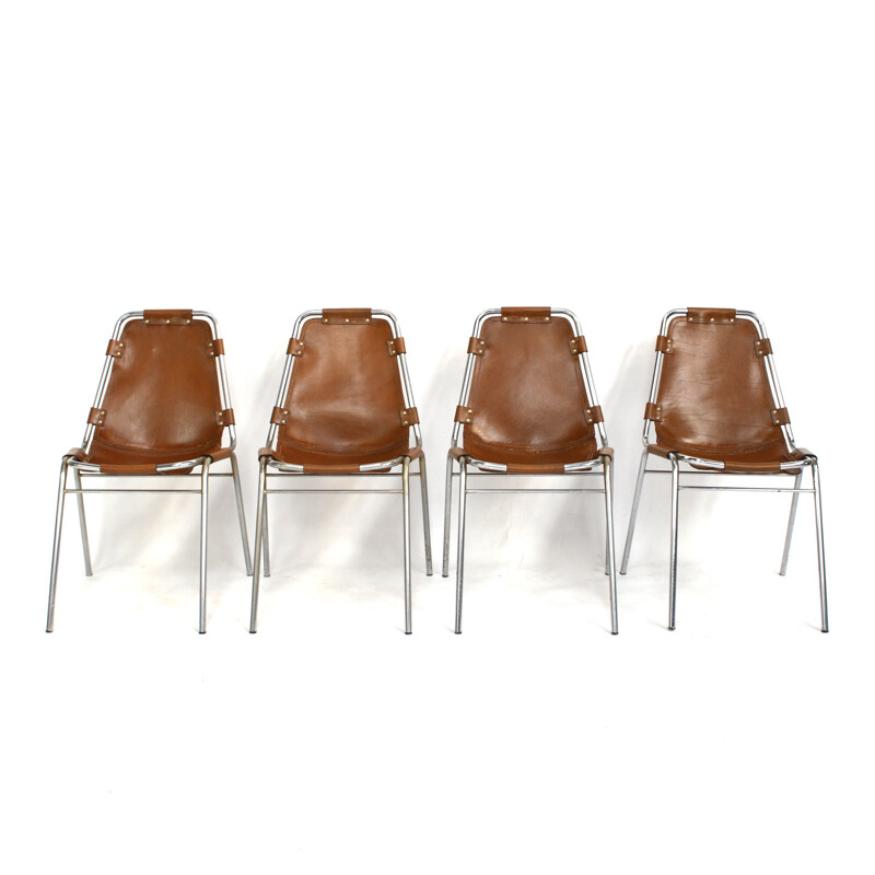 Set of 4 "Les arcs" chairs by Charlotte Perriand - 1970s